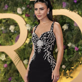 2025 New Summer Women Sleeveless Sexy Strap V-Neck Shinning Crystal Bodycon Long Bandage Dress Celebrate Evening Party Outfit